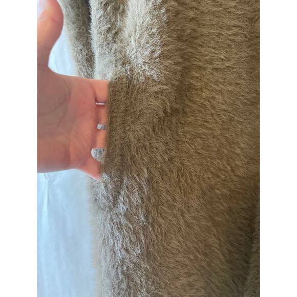 Soft Surroundings Maven Topper Fuzzy Sweater Long Brown Taupe Womens Size M - Picture 6 of 9